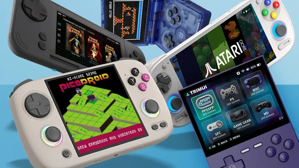 Collection of budget retro handheld gaming devices under $100 for 2026