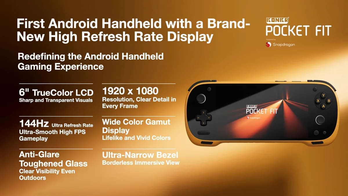 KONKR Pocket Fit Android handheld gaming device
