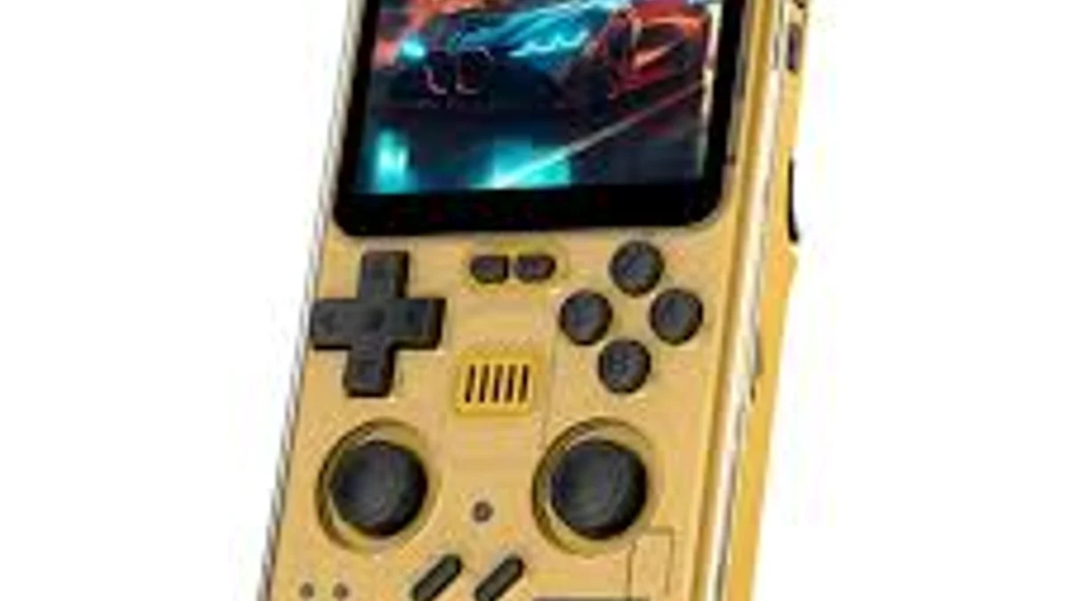 Powkiddy RGB20 Pro vertical handheld gaming device with 1024x768 IPS display