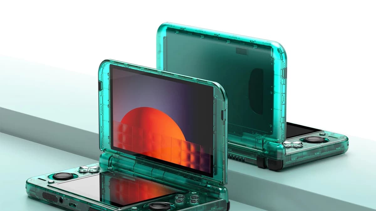 Retroid Pocket Duo Lite Plus ice blue dual-screen Android clamshell handheld
